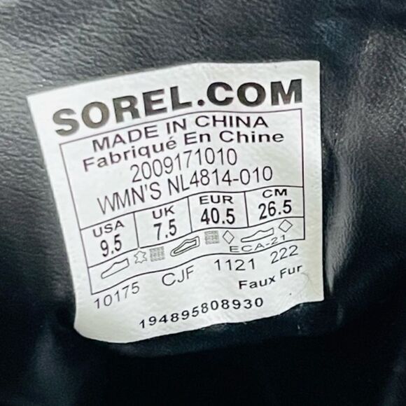 Sorel BREX Heel Cozy Lace Womens Size 9.5 Black/Sea Salt Waterproof Boots NEW - Picture 15 of 16